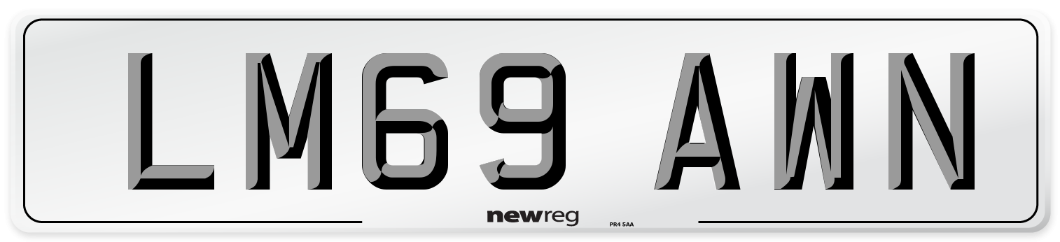 LM69 AWN Number Plate from New Reg